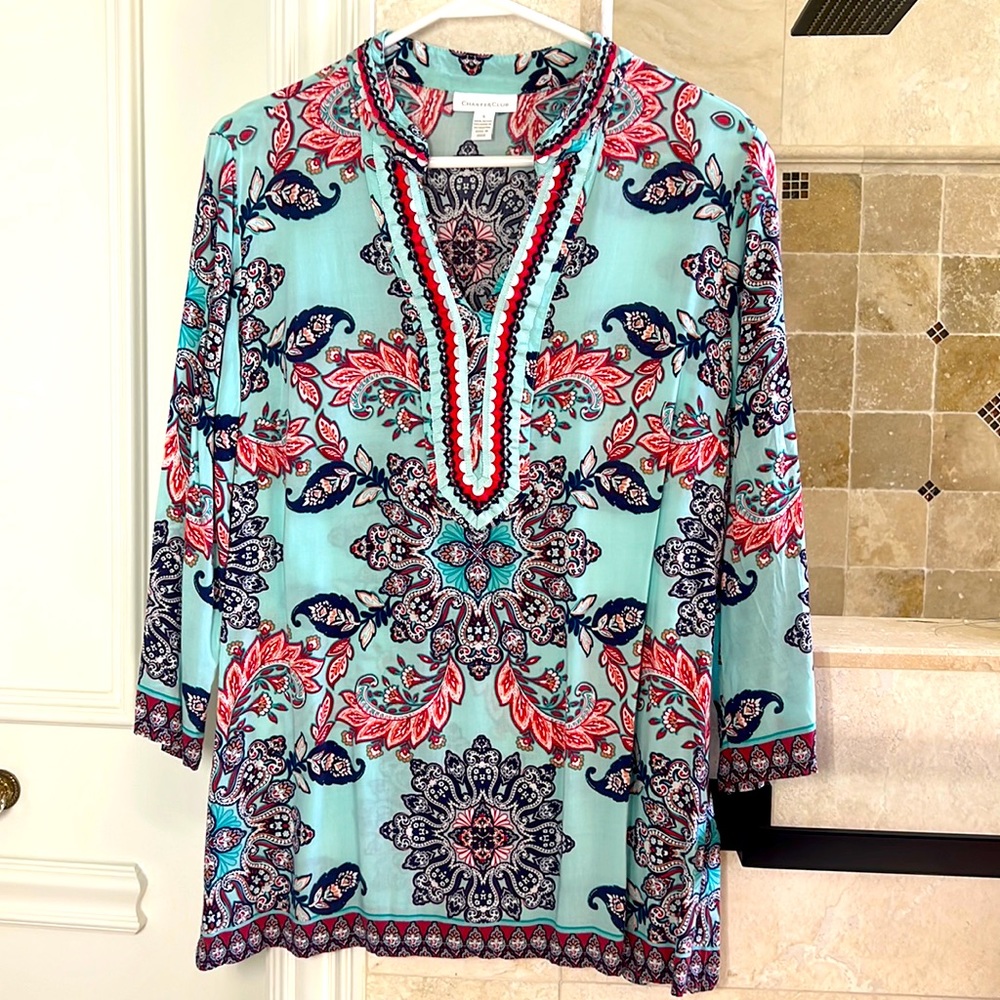 Woman tunic turquoise blue size S